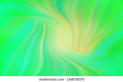 Light Green vector texture with milky way stars. Shining illustration with sky stars on abstract template. Pattern for futuristic ad, booklets.