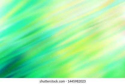 Light Green vector texture with milky way stars. Glitter abstract illustration with colorful cosmic stars. Template for cosmic backgrounds.