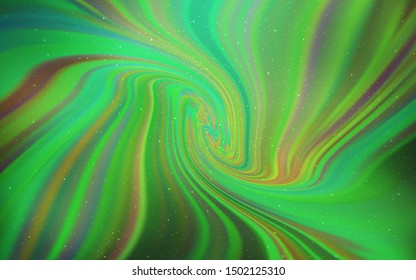 Light Green vector texture with milky way stars. Glitter abstract illustration with colorful cosmic stars. Best design for your ad, poster, banner.