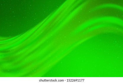 Light Green vector texture with milky way stars. Space stars on blurred abstract background with gradient. Smart design for your business advert.