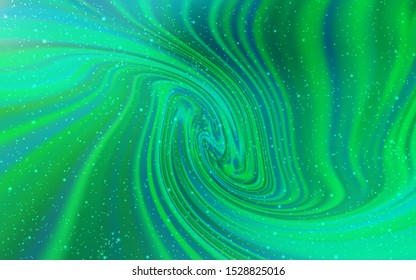 Light Green vector texture with milky way stars. Blurred decorative design in simple style with galaxy stars. Template for cosmic backgrounds.