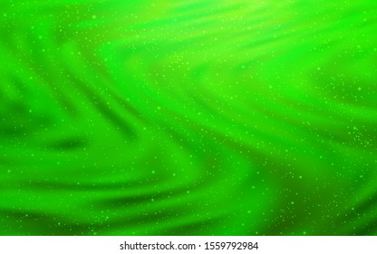 Light Green vector texture with milky way stars. Space stars on blurred abstract background with gradient. Best design for your ad, poster, banner.