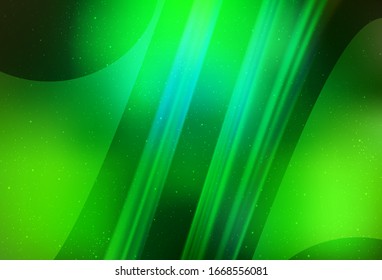 Light Green vector texture with milky way stars. Shining illustration with sky stars on abstract template. Pattern for astrology websites.