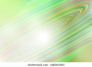 Light Green vector texture with milky way stars. Shining colored illustration with bright astronomical stars. Template for cosmic backgrounds.