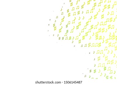 Light Green vector texture with musical notes. Shining illustration of colorful gradient music notes. Template for fasion magazines.