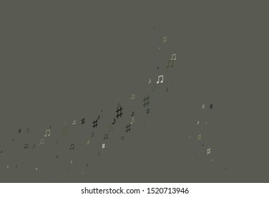 Light Green vector texture with musical notes. Abstract illustration with colorful symbols of melody. Template for fasion magazines.