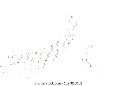 Light Green vector texture with musical notes. Abstract illustration with colorful symbols of melody. Template for fasion magazines.