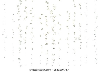 Light Green vector texture with musical notes. Isolated colorful music keys on abstract background. Pattern for websites of musitians.