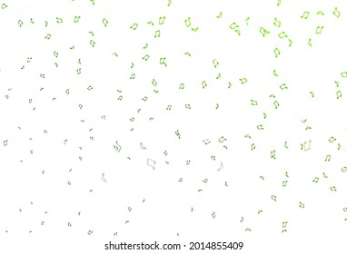 Light Green vector texture with musical notes. Modern abstract illustration with melody keys. Modern design for wallpapers.