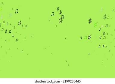 Light Green vector texture with musical notes. Isolated colorful music keys on abstract background. Modern design for wallpapers.