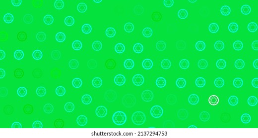 Light Green vector texture with religion symbols. Abstract illustration with gothic gradient shapes. Design for magic, spiritual events.