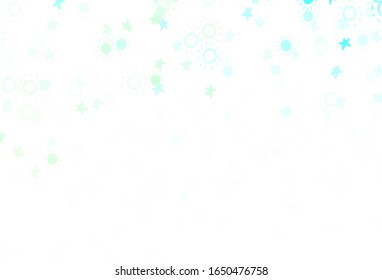Light Green vector texture with small stars, suns. Stars, suns on blurred abstract background with gradient. Pattern for astronomy websites.