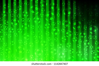 Light Green vector texture with soccer balls. Illustration with set of soccer balls on gradiental backdrop. Pattern for promotion of soccer games.