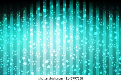 Light Green vector texture with soccer balls. Colorful gradient with signs of soccer tournament. Pattern for booklets, leaflets of soccer turnament.