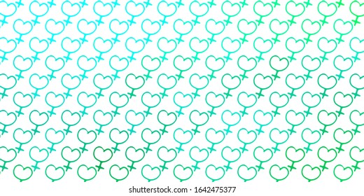 Light Green vector texture with women's rights symbols. Colorful illustration with gradient feminism shapes. Elegant design for wallpapers.