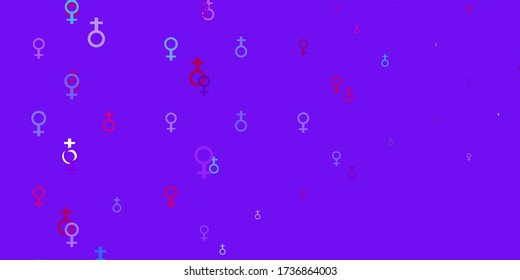 Light Green vector texture with women's rights symbols. Simple design in abstract style with women’s rights activism. Simple design for your web site.