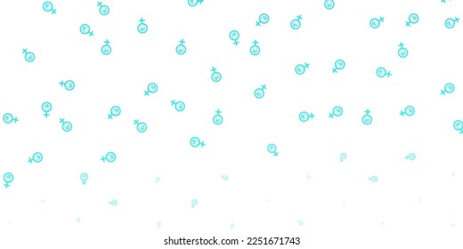 Light Green vector texture with women's rights symbols. Colorful feminism symbols with a gradient in modern style. Background for International Women’s Day.