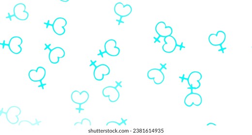 Light Green vector texture with women's rights symbols. Simple design in abstract style with women’s rights activism. Best design to show the power of women.
