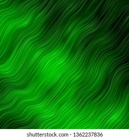 Light Green vector texture with wry lines. Abstract gradient illustration with wry lines. Pattern for websites, landing pages.