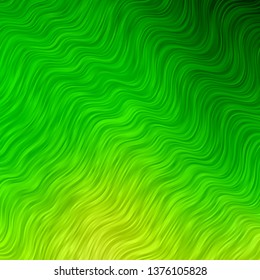 Light Green vector texture with wry lines. Illustration in abstract style with gradient curved.  Best design for your ad, poster, banner.