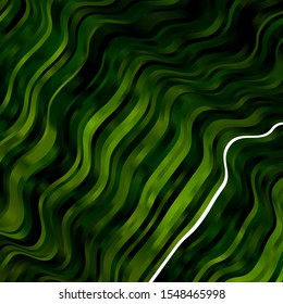 Light Green vector texture with wry lines. Colorful geometric sample with gradient curves.  Pattern for booklets, leaflets.