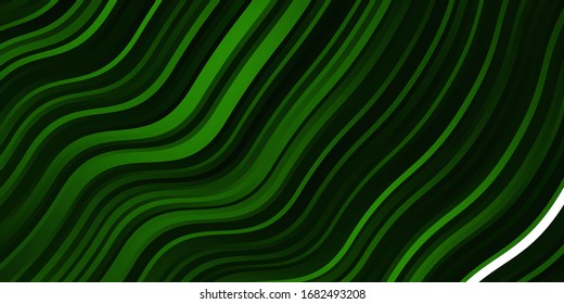 Light Green vector texture with wry lines. Colorful abstract illustration with gradient curves. Pattern for websites, landing pages.