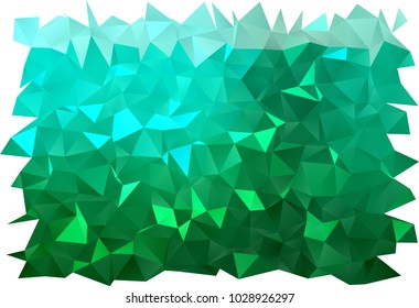 Light Green vector triangle mosaic template. Creative geometric illustration in Origami style with gradient. The polygonal design can be used for your web site.