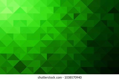 Light Green vector triangle mosaic template. A vague abstract illustration with gradient. A completely new design for your business.