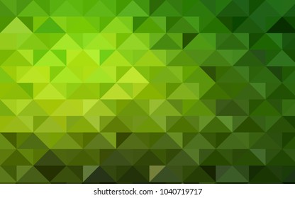 Light Green vector triangle mosaic background. An elegant bright illustration with gradient. The template can be used as a background for cell phones.