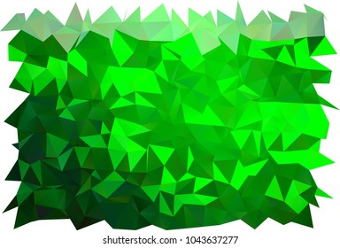 Light Green vector triangle mosaic template. Triangular geometric sample with gradient.  A new texture for your design.