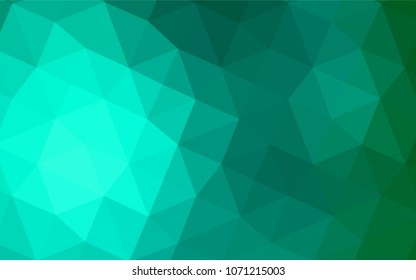 Light Green vector triangle mosaic texture. Colorful illustration in polygonal style with gradient. The template for cell phone's backgrounds.