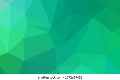 Light Green vector triangle mosaic template. A completely new color illustration in a  polygonal style. A completely new design for your business.