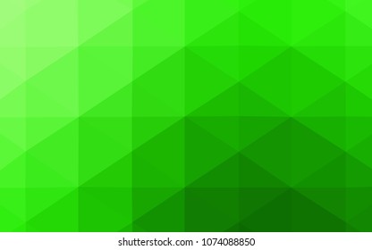 Light Green vector triangle mosaic cover. Modern geometrical abstract illustration with gradient. The polygonal design can be used for your web site.