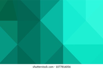 Light Green vector triangle mosaic template. Creative geometric illustration in Origami style with gradient. The polygonal design can be used for your web site.
