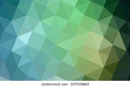 Light Green vector triangle mosaic texture. Modern geometrical abstract illustration with gradient. The best triangular design for your business.