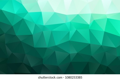 Light Green vector triangle mosaic background. Shining colored illustration in a brand-new style. The textured pattern can be used for background.