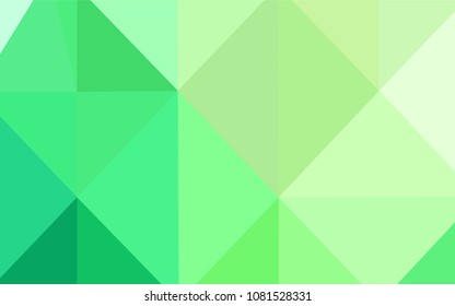 Light Green vector triangle mosaic template. Shining colored illustration in a new style. That new template can be used for your brand book.