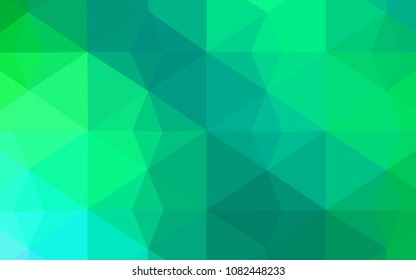 Light Green vector triangle mosaic template. Creative geometric illustration in Origami style with gradient. Textured pattern can be used as a background.