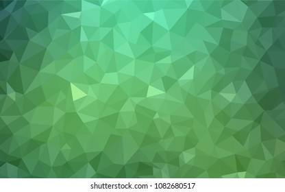 Light Green vector triangle mosaic cover. Creative illustration in halftone style with triangles. Polygonal design for your web site.