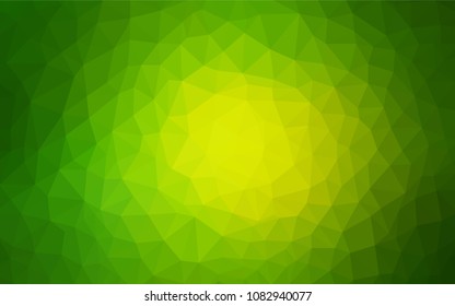 Light Green vector triangle mosaic texture. Triangular geometric sample with gradient.  A completely new design for your leaflet.
