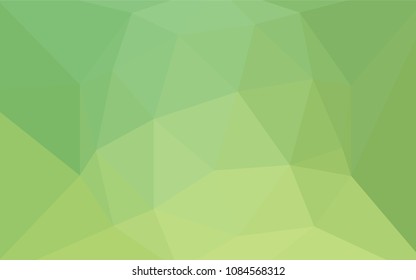 Light Green vector triangle mosaic template. Geometric illustration in Origami style with gradient.  Completely new template for your banner.
