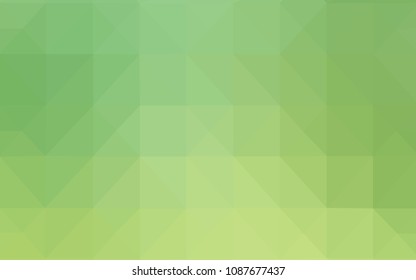 Light Green vector triangle mosaic cover. Shining polygonal illustration, which consist of triangles. Brand new style for your business design.