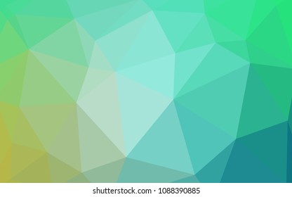 Light Green vector triangle mosaic texture. Shining colorful illustration with triangles. A completely new design for your leaflet.