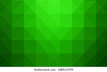 Light Green vector triangle mosaic cover. Triangular geometric sample with gradient.  Pattern for a brand book's backdrop.
