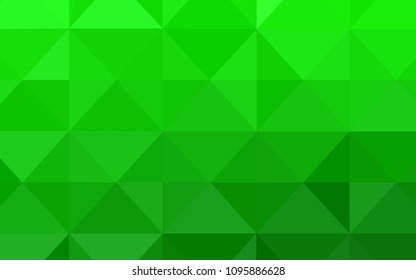 Light Green vector triangle mosaic template. Triangular geometric sample with gradient.  Brand new style for your business design.
