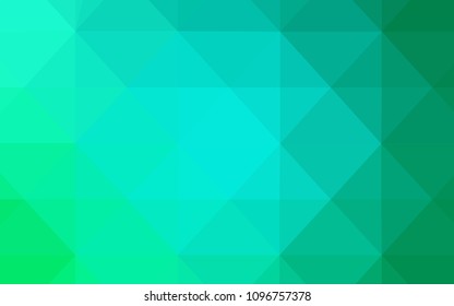 Light Green vector triangle mosaic cover. Triangular geometric sample with gradient.  Brand new style for your business design.