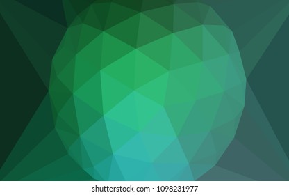Light Green vector triangle mosaic texture with a diamond. Illustration in Origami style with gradient.  Textured pattern for your backgrounds.