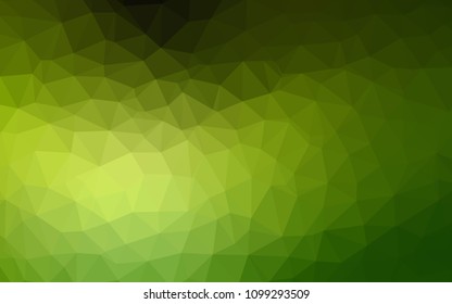 Light Green vector triangle mosaic cover. Elegant bright polygonal illustration with gradient. Triangular pattern for your design.