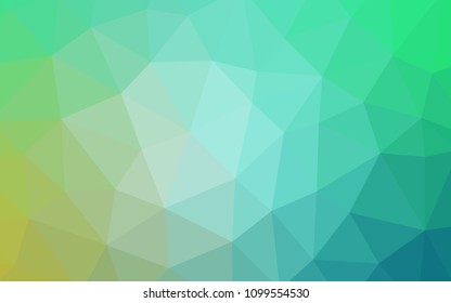 Light Green vector triangle mosaic texture. Elegant bright polygonal illustration with gradient. Brand new style for your business design.