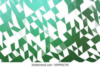 Light Green vector triangle mosaic background. Modern geometrical abstract illustration with gradient. Triangular pattern for your business design.